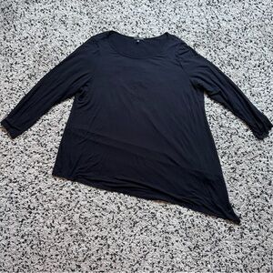 Eileen Fisher Woman Black Asymmetrical Top